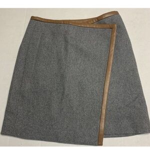 Hugo Boss Gray Mini Skirt with Brown Accent